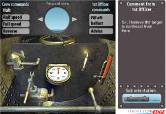 A Civil War-era submarine arcade game's controls
