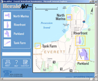 The Everett, Washington Waterfront simulation